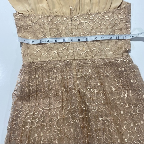 Frock By Tracy Reese Nude Pleated Vintage Inspired Silk Cotton Floral Dress 6 - Picture 13 of 15